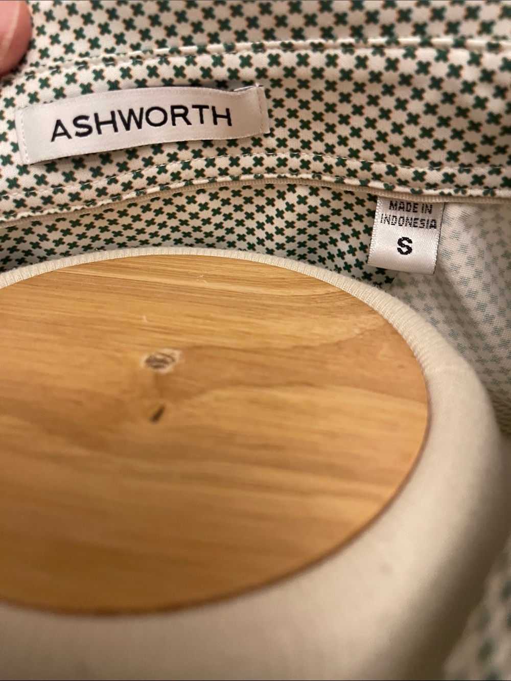 Ashworth Green and White Micro-Check Golf Polo - Picture 4 of 6